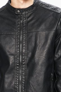 Leather jacket JACK & JONES 12182461-BLACK