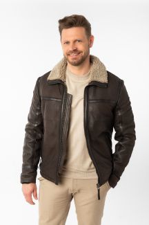 Leather jacket MAURITIUS 1201-0746-dark-taupe