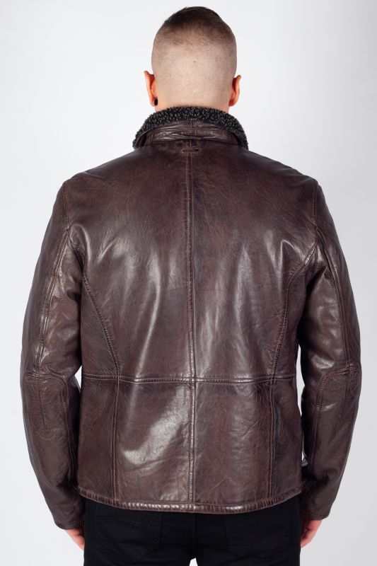Leather jacket DEERCRAFT 3701-0163-dark-brown
