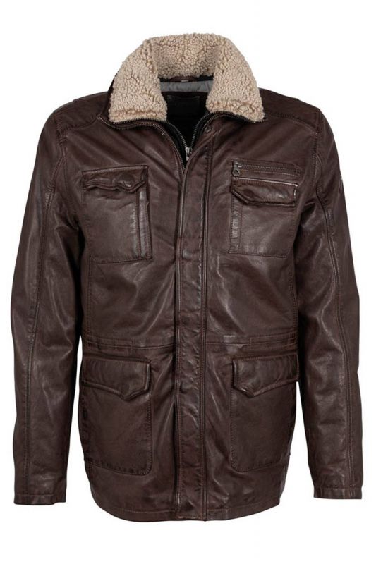 Leather jacket with lining GIPSY 1201-0616-chestnut