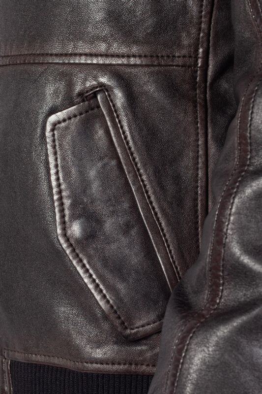 Leather jacket with lining GIPSY 1201-0624-brown