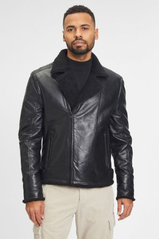 Leather jacket with lining GIPSY 2201-0110-Black