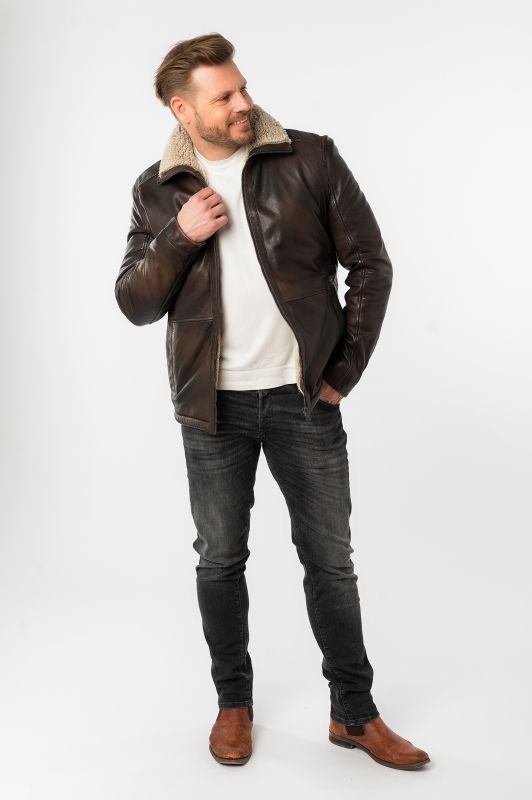 Leather jacket MAURITIUS 1201-0796-antique-brown