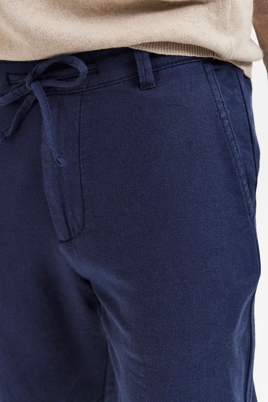 Linen trousers SELECTED 16087636-Dark-Sapphire