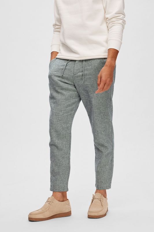 Linen trousers SELECTED 16087636-Sky-Captain