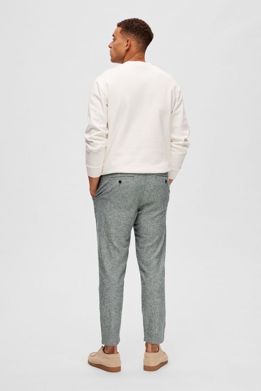 Linen trousers SELECTED 16087636-Sky-Captain