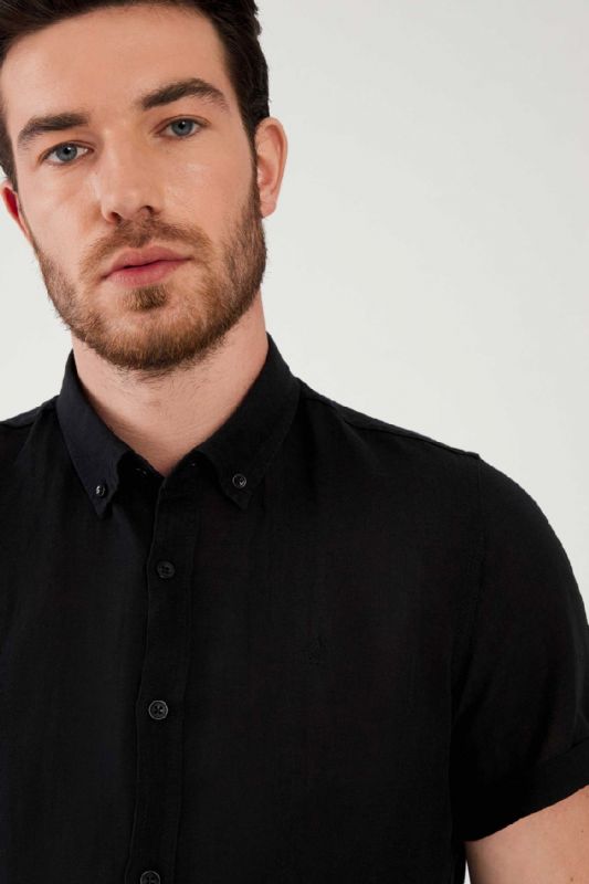 Linen shirt MCL 32491-SIYAH