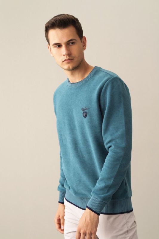 Sweater MCL 27643-TURKUAZ-MELANJ