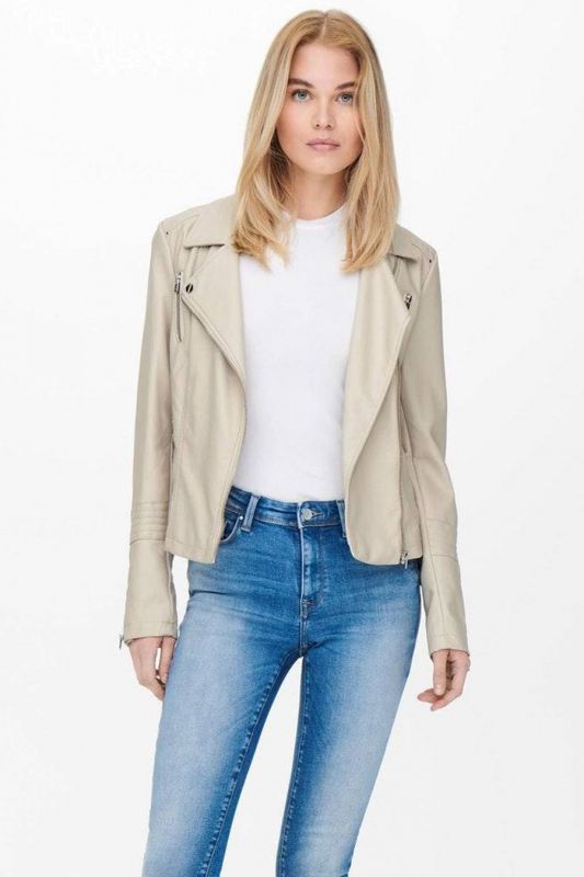 Leather jacket ONLY 15153079-Silver-Lining