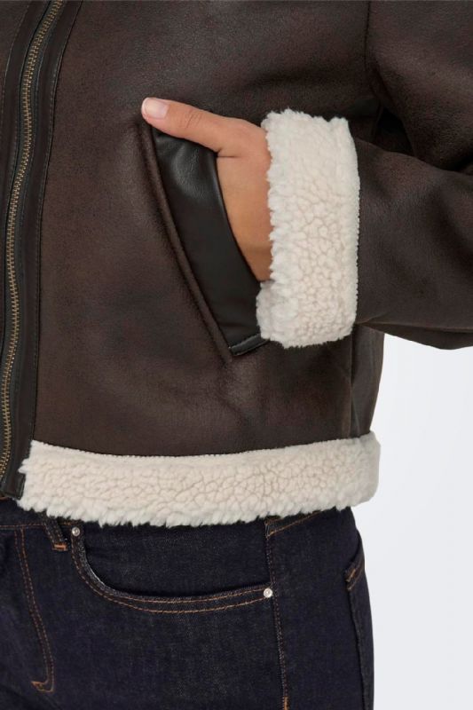 Leather jacket ONLY 15324138-Mole-PUMICE-ST