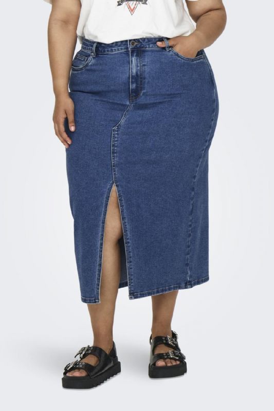 Denim skirt ONLY CARMAKOMA 15324767-Medium-Blue