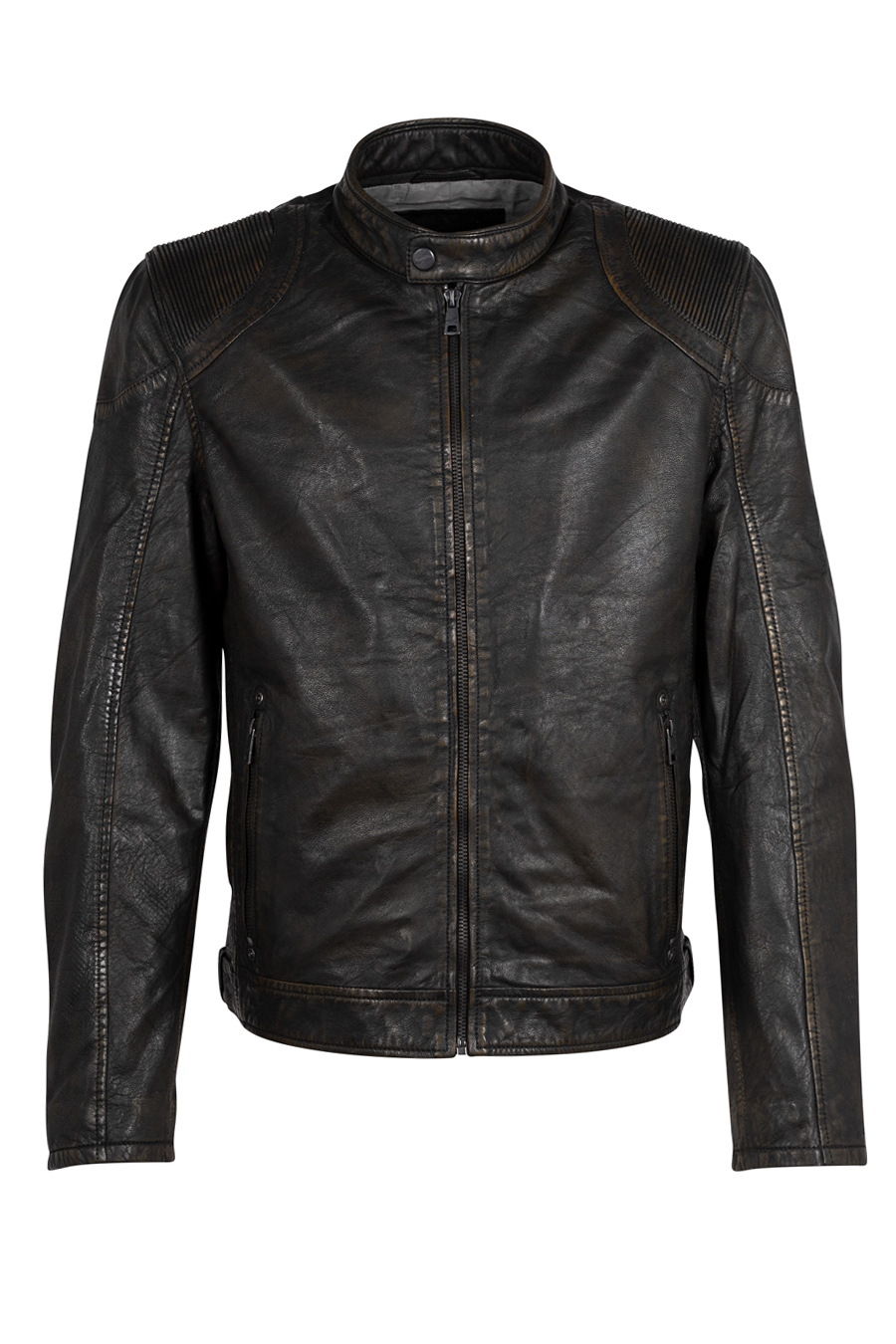 Nahkatakki MAURITIUS 1201-0669-black-beige