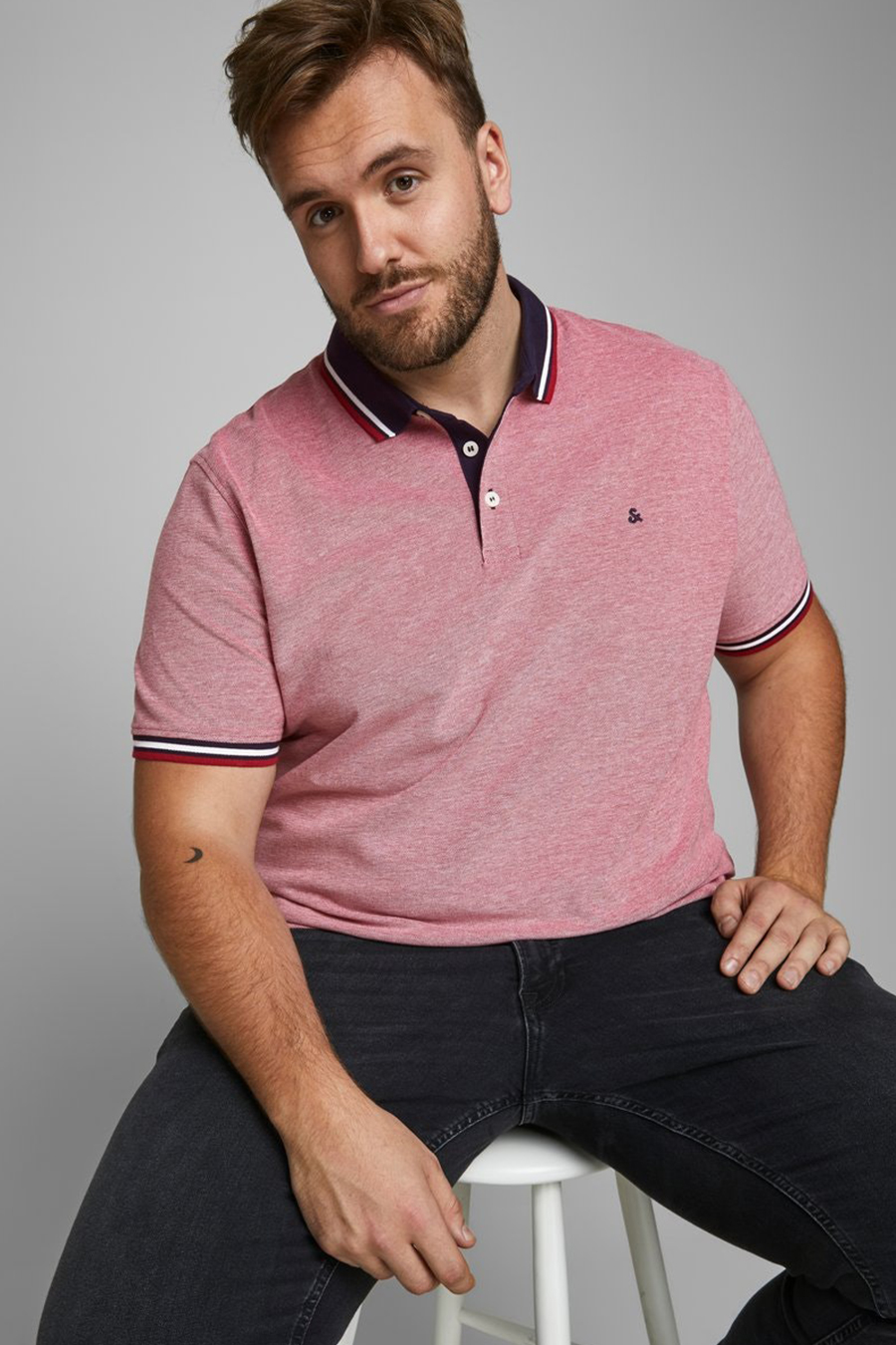 Polo paita JACK & JONES 12143859-Rio-Red-PS