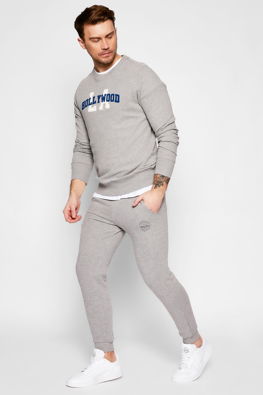 Urheiluhousut JACK & JONES 12165322-LG-MELANGE