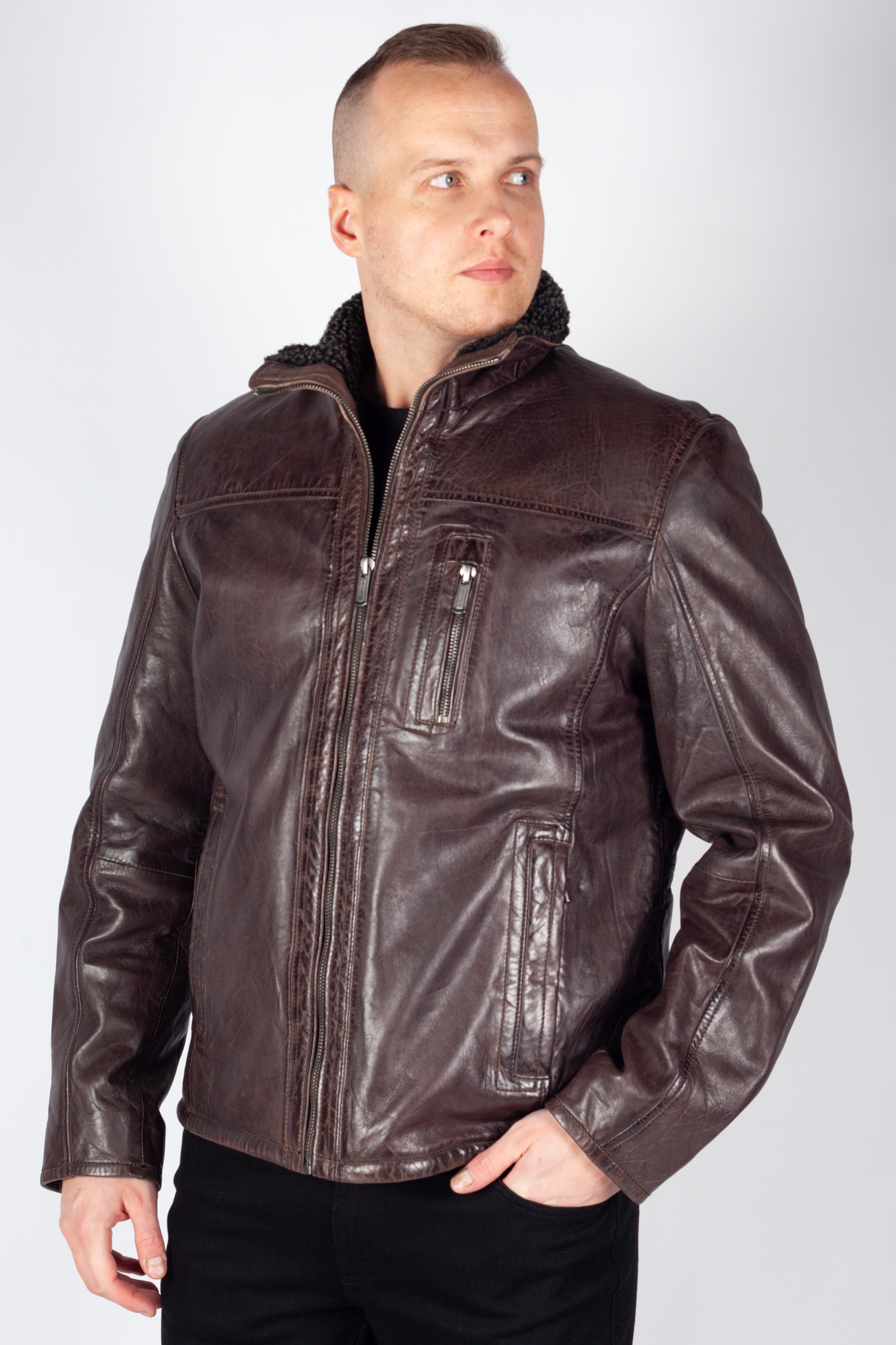 Nahkatakki DEERCRAFT 3701-0163-dark-brown