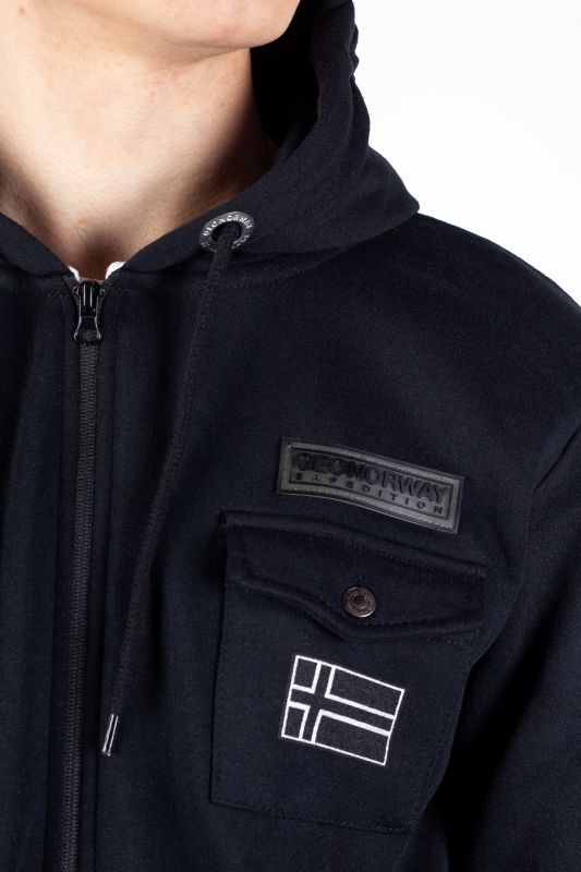 Vetoketjullinen huppari GEOGRAPHICAL NORWAY GUESSY-Black