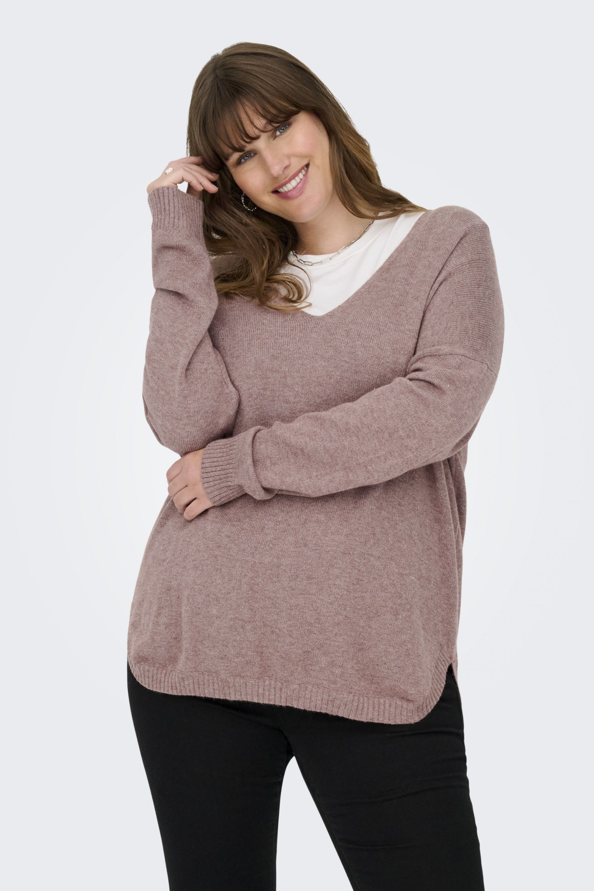 Megztinis ONLY CARMAKOMA 15267202-Rose-Brown