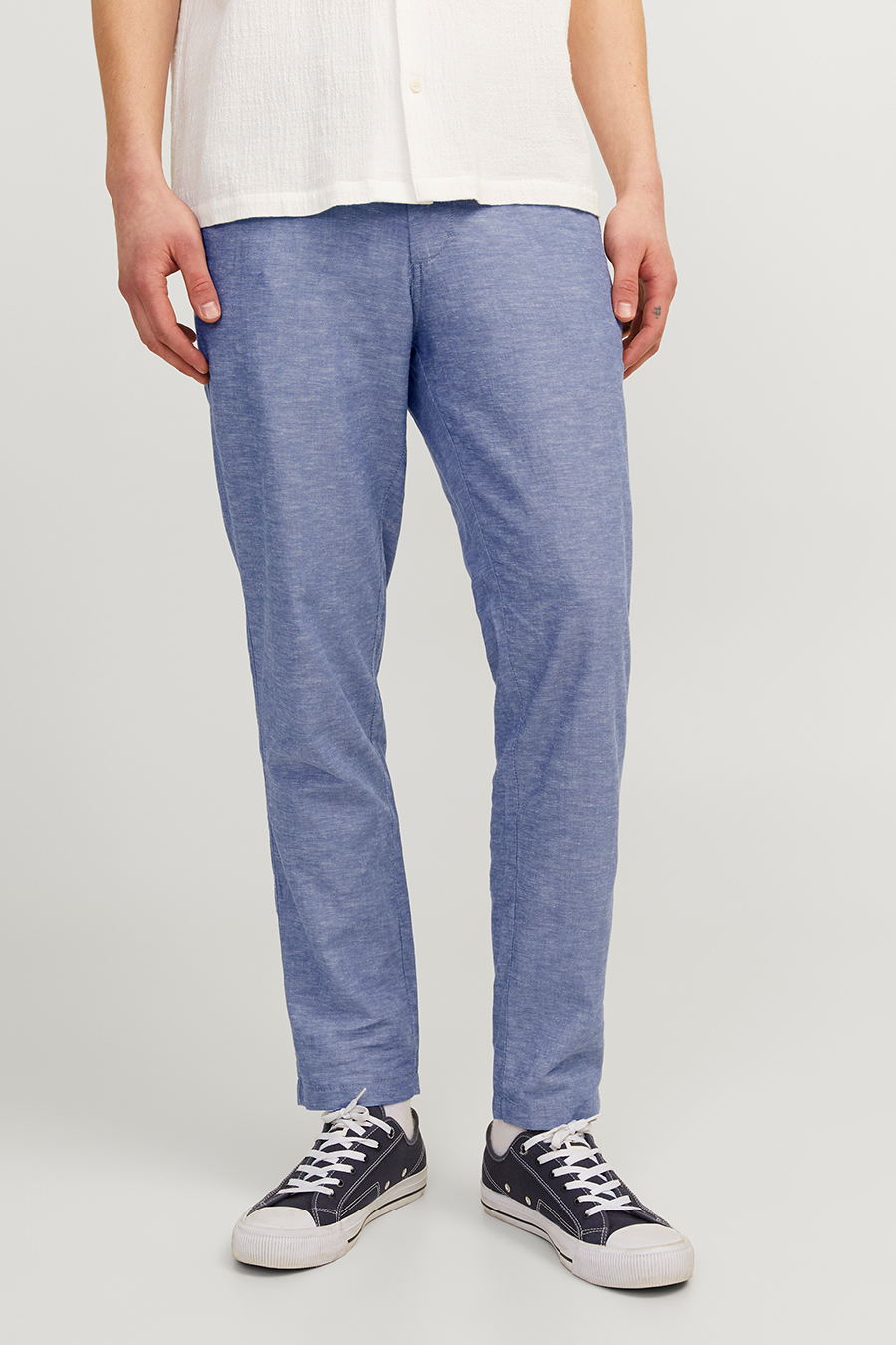 Lininės kelnės JACK & JONES 12248604-Faded-Denim