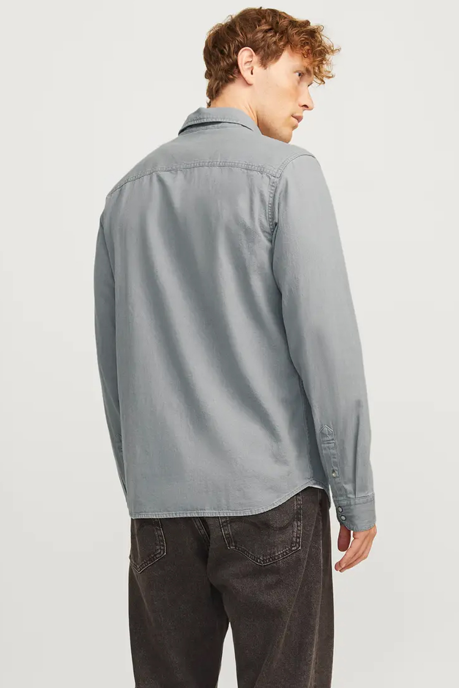 Džinsiniai marškiniai JACK & JONES 12138115-Light-Grey