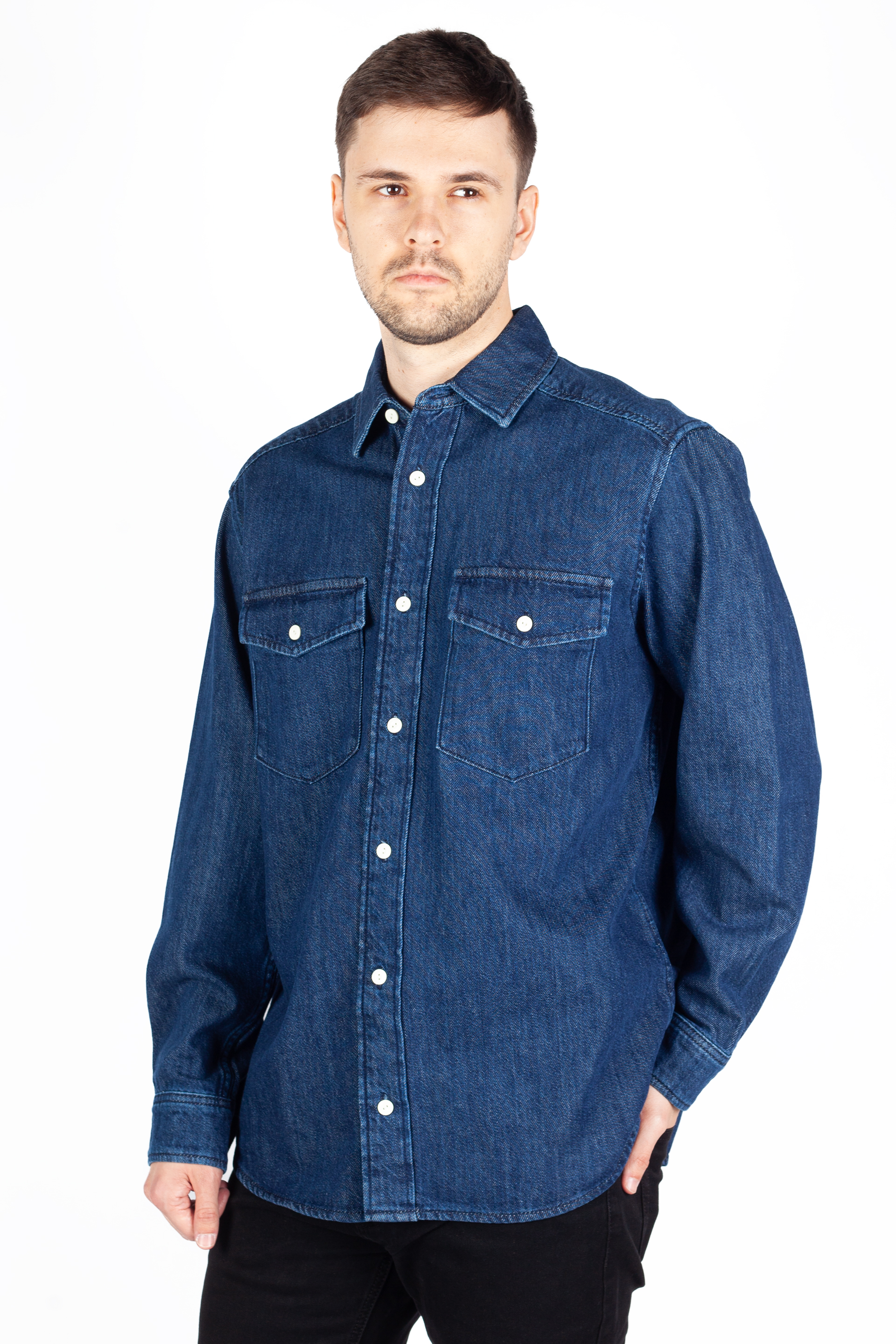 Džinsiniai marškiniai JACK & JONES 12275137-Dark-Denim
