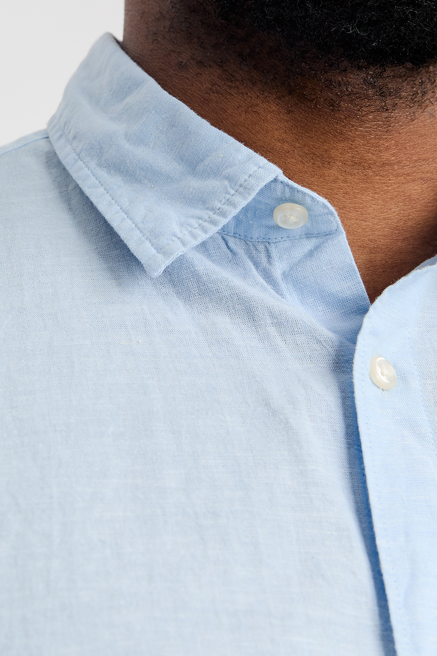 Lininiai marškiniai JACK & JONES 12269090-Chambray-Blue