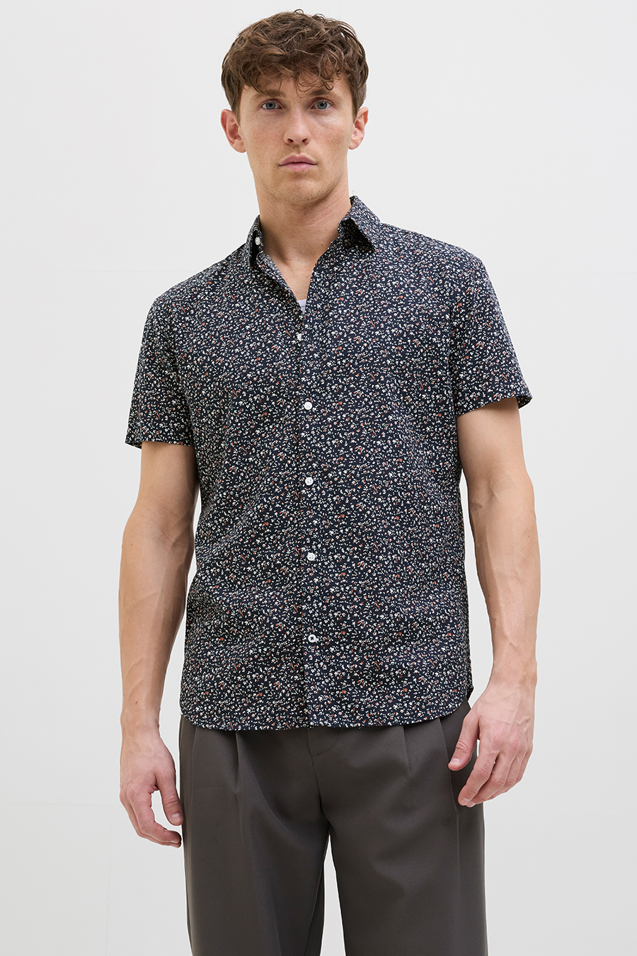 Lininiai marškiniai JACK & JONES 12274951-Night-Sky