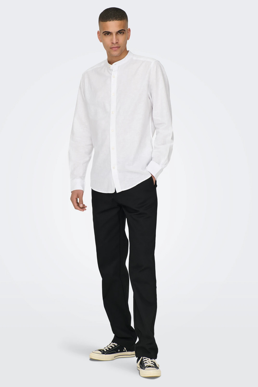 Lininiai marškiniai ONLY & SONS 22019173-White