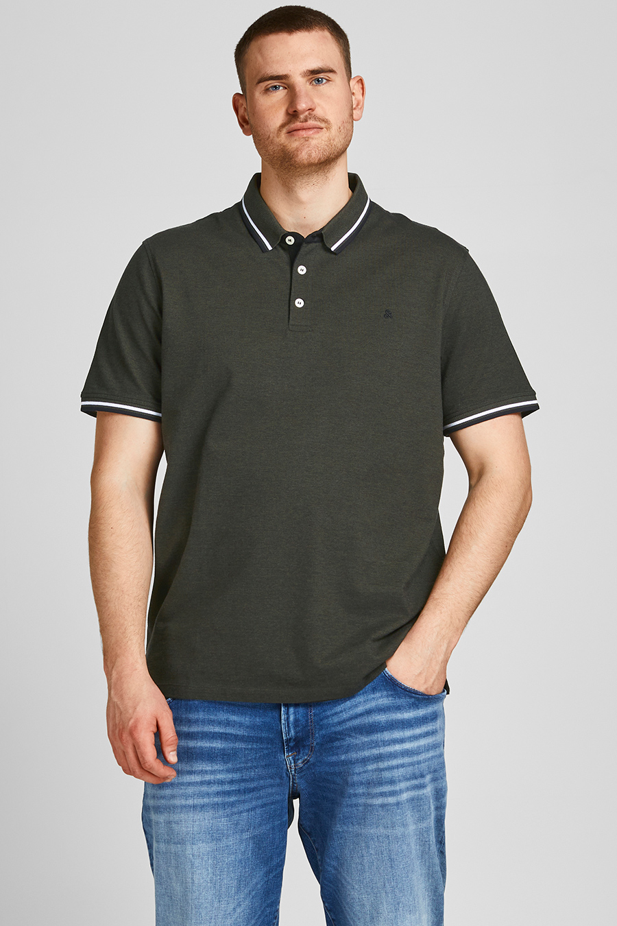 Polo marškinėliai JACK & JONES 12143859-Forest-Night