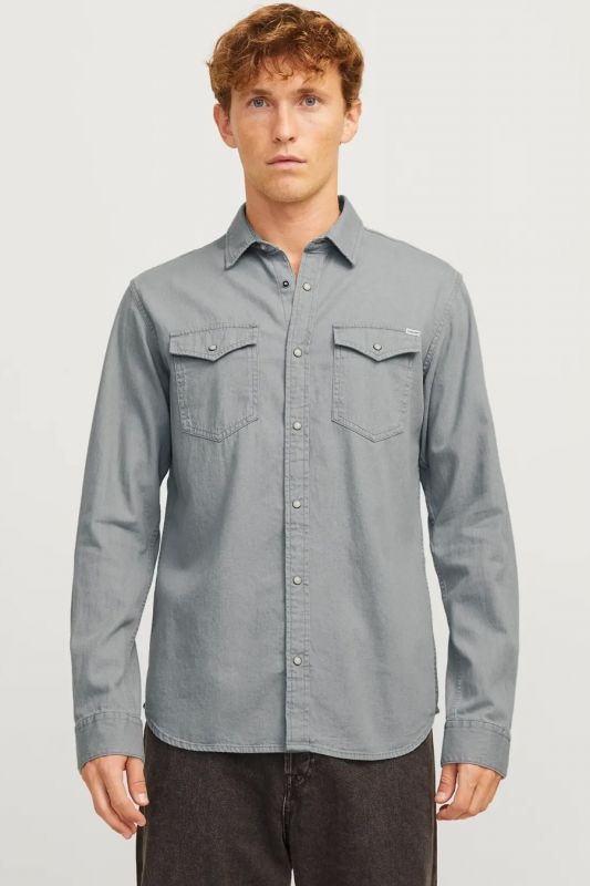 Džinsiniai marškiniai JACK & JONES 12138115-Light-Grey