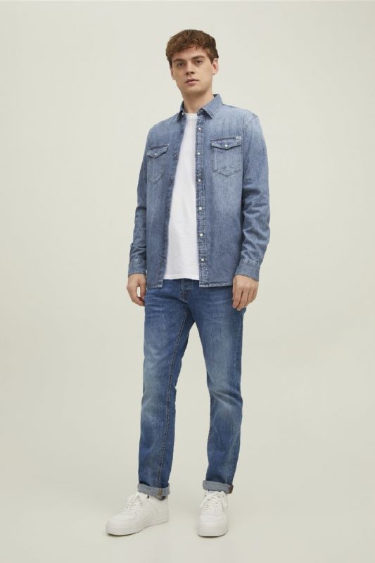 Džinsiniai marškiniai JACK & JONES 12138115-Medium-Blue