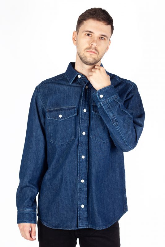 Džinsiniai marškiniai JACK & JONES 12275137-Dark-Denim