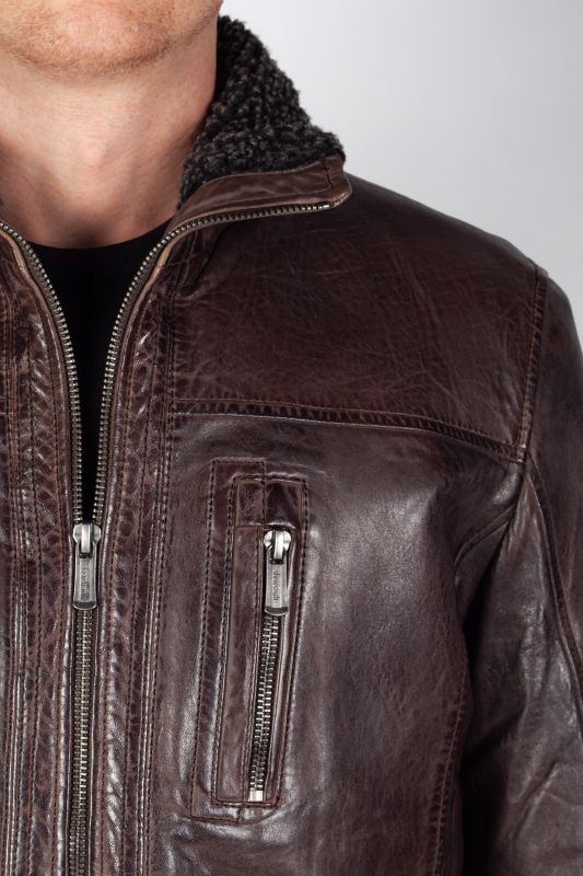 Odinė striukė DEERCRAFT 3701-0163-dark-brown