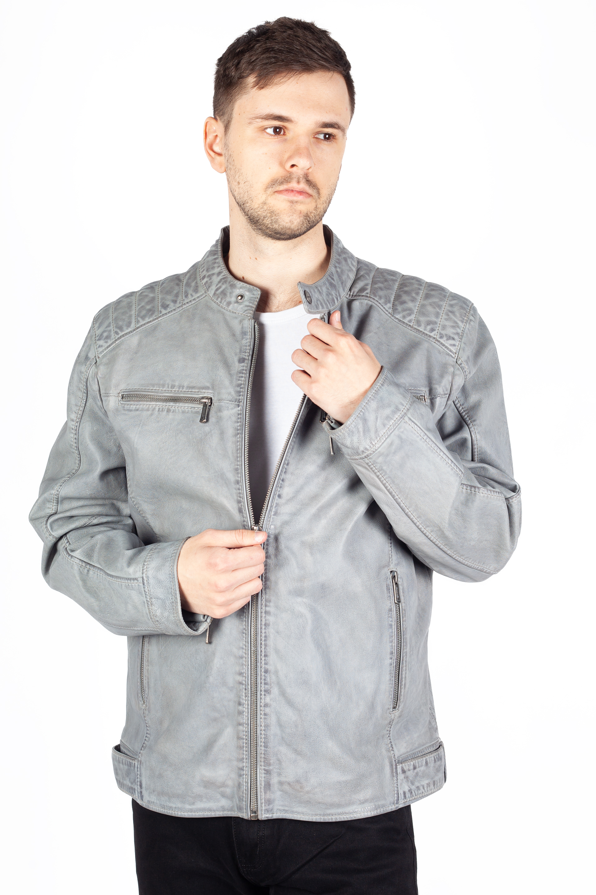 Ādas jaka DEERCRAFT 3701-0151-grey