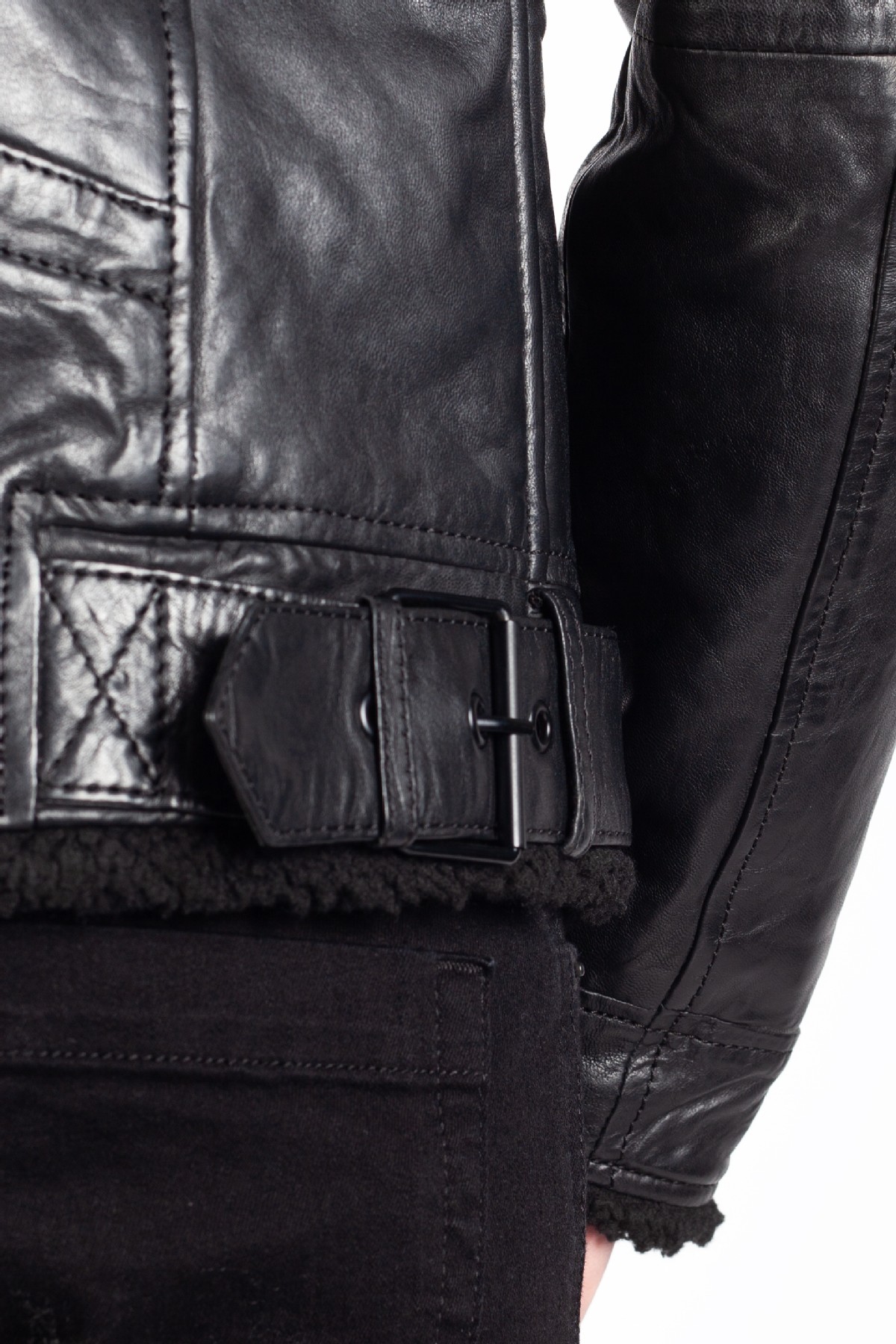 Ādas jaka ar oderi GIPSY 2201-0139-black