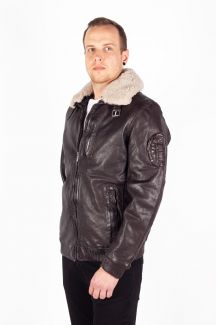 Ādas jaka ar oderi DEERCRAFT 3701-0142-dark-brown