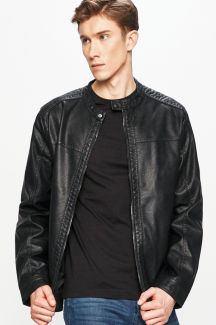 Ādas jaka JACK & JONES 12182461-BLACK