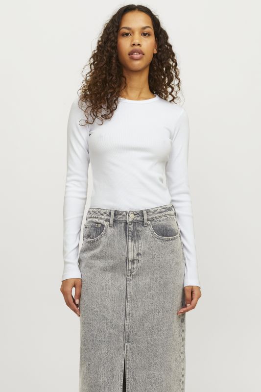 T-krekls ar garām rokām JJXX 12200404-Bright-White