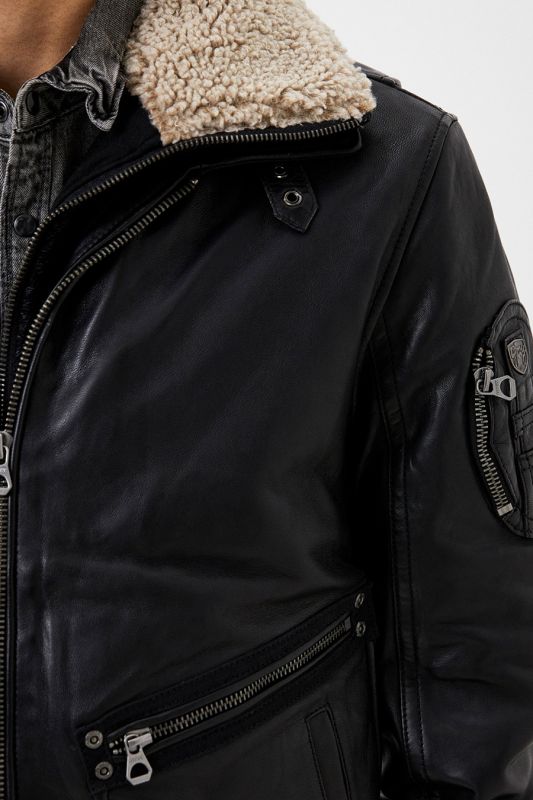 Ādas jaka ar oderi GIPSY 1201-0466-Black