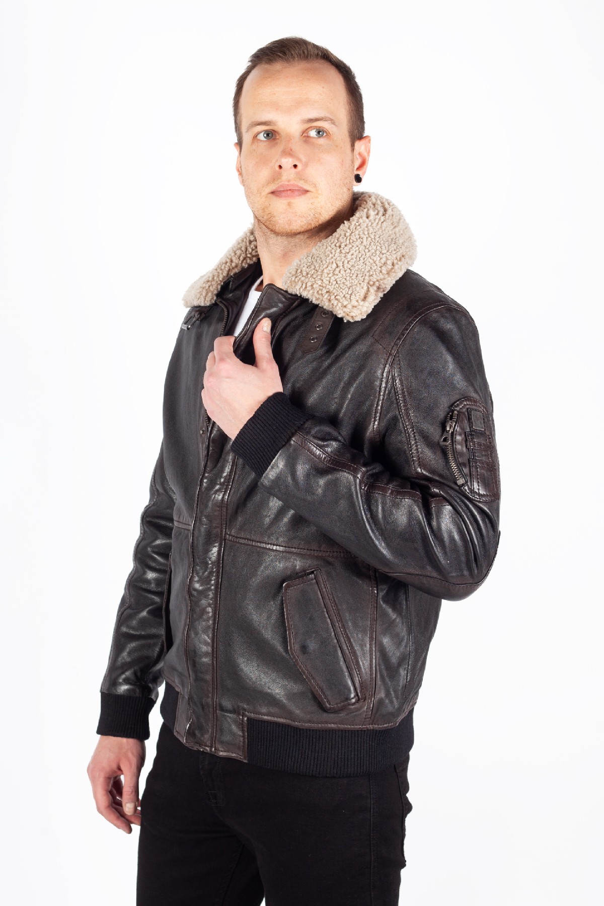 Кожаная куртка с подкладкой GIPSY 1201-0624-brown