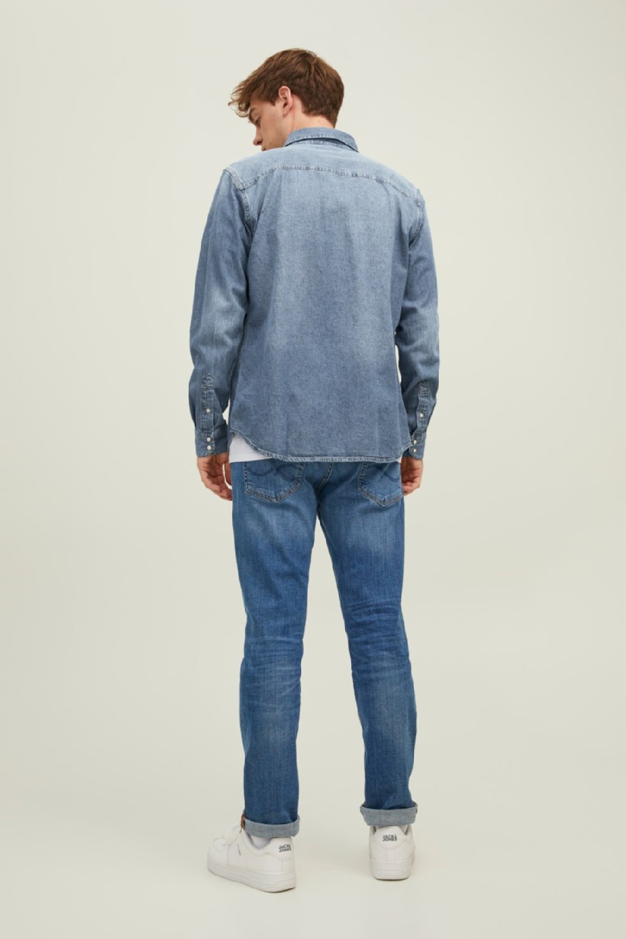Джинсовая рубашка JACK & JONES 12138115-Medium-Blue