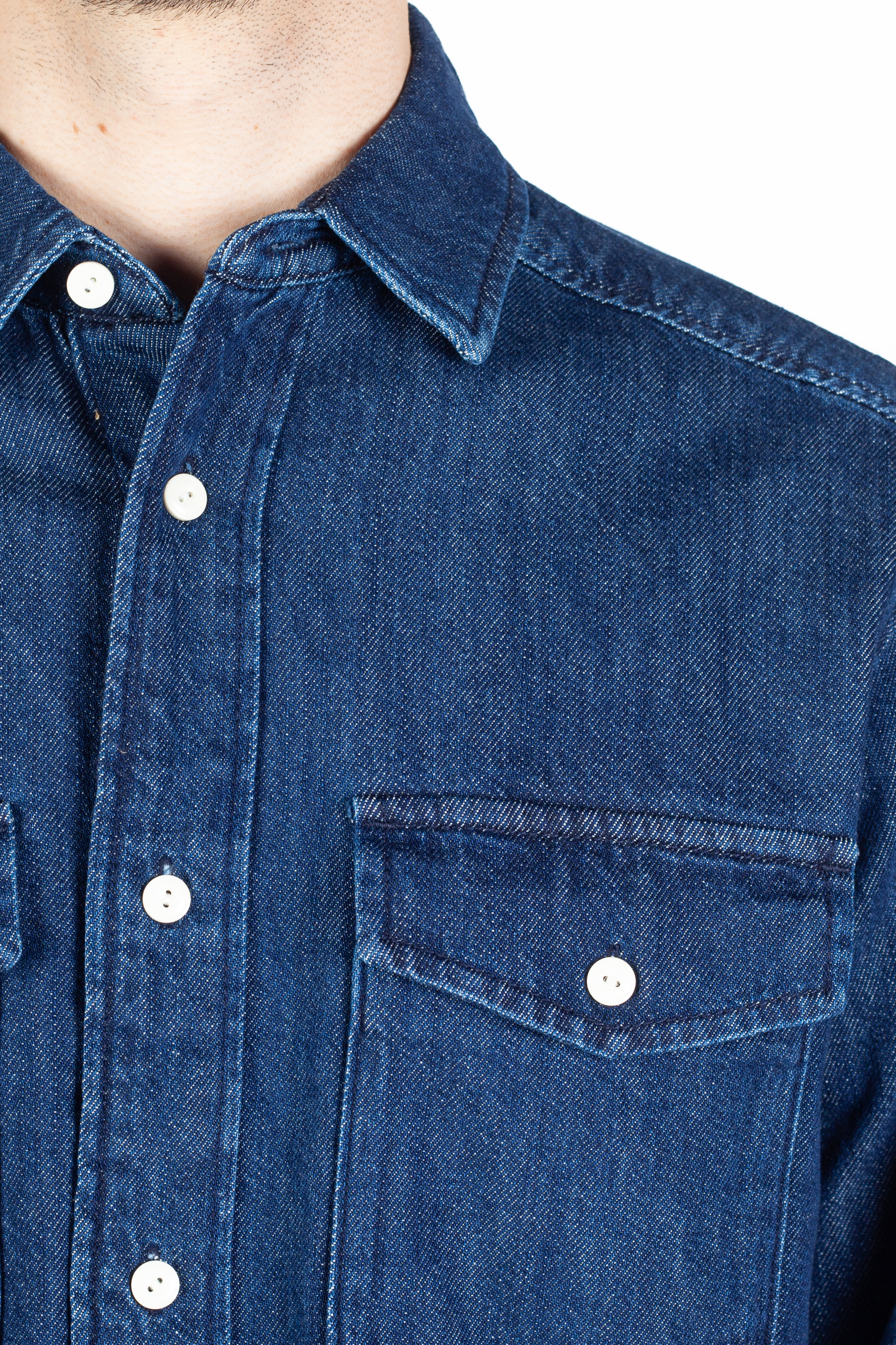 Джинсовая рубашка JACK & JONES 12275137-Dark-Denim