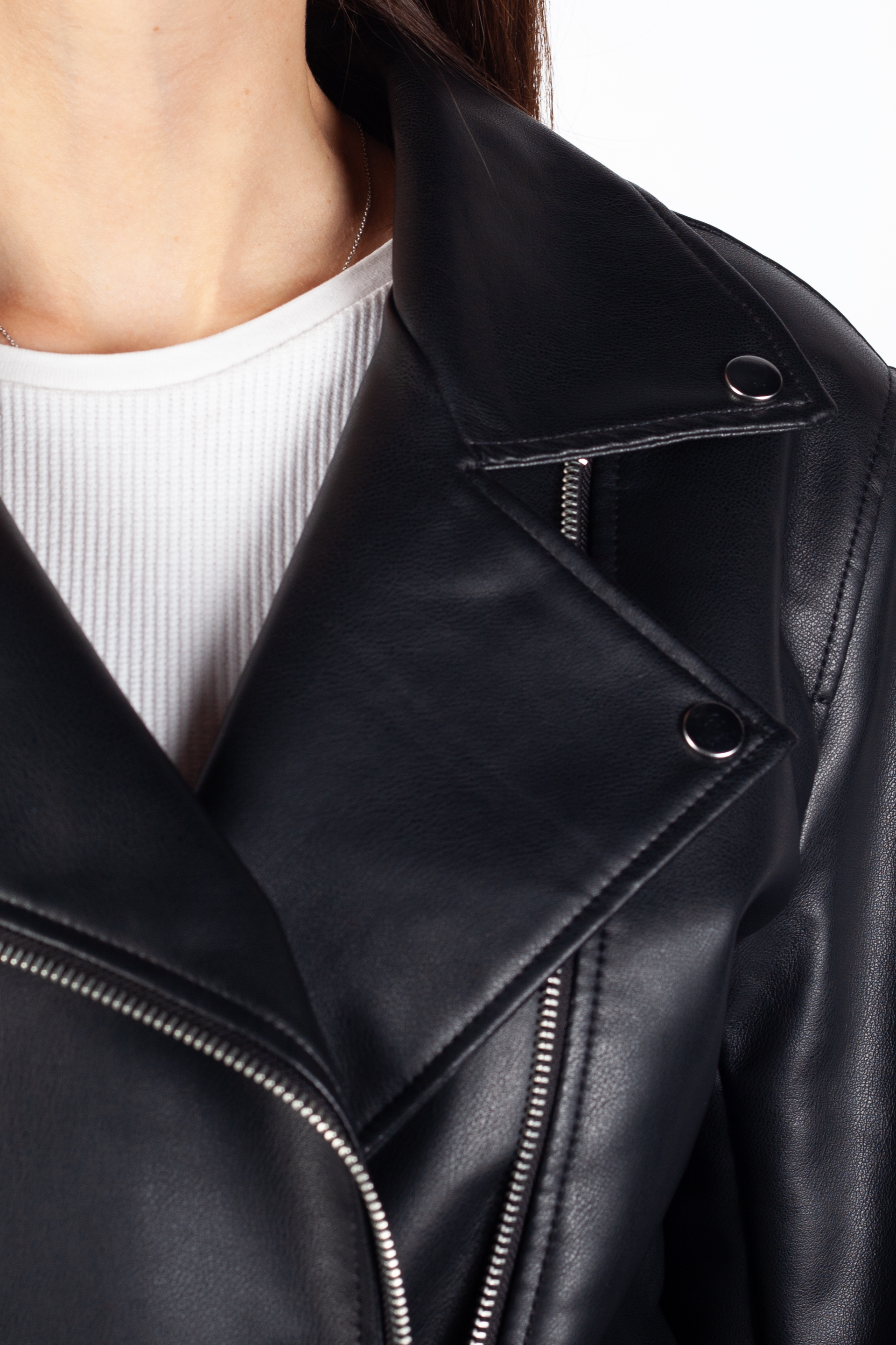 Кожаная куртка JACQUELINE DE YONG 15322525-Black