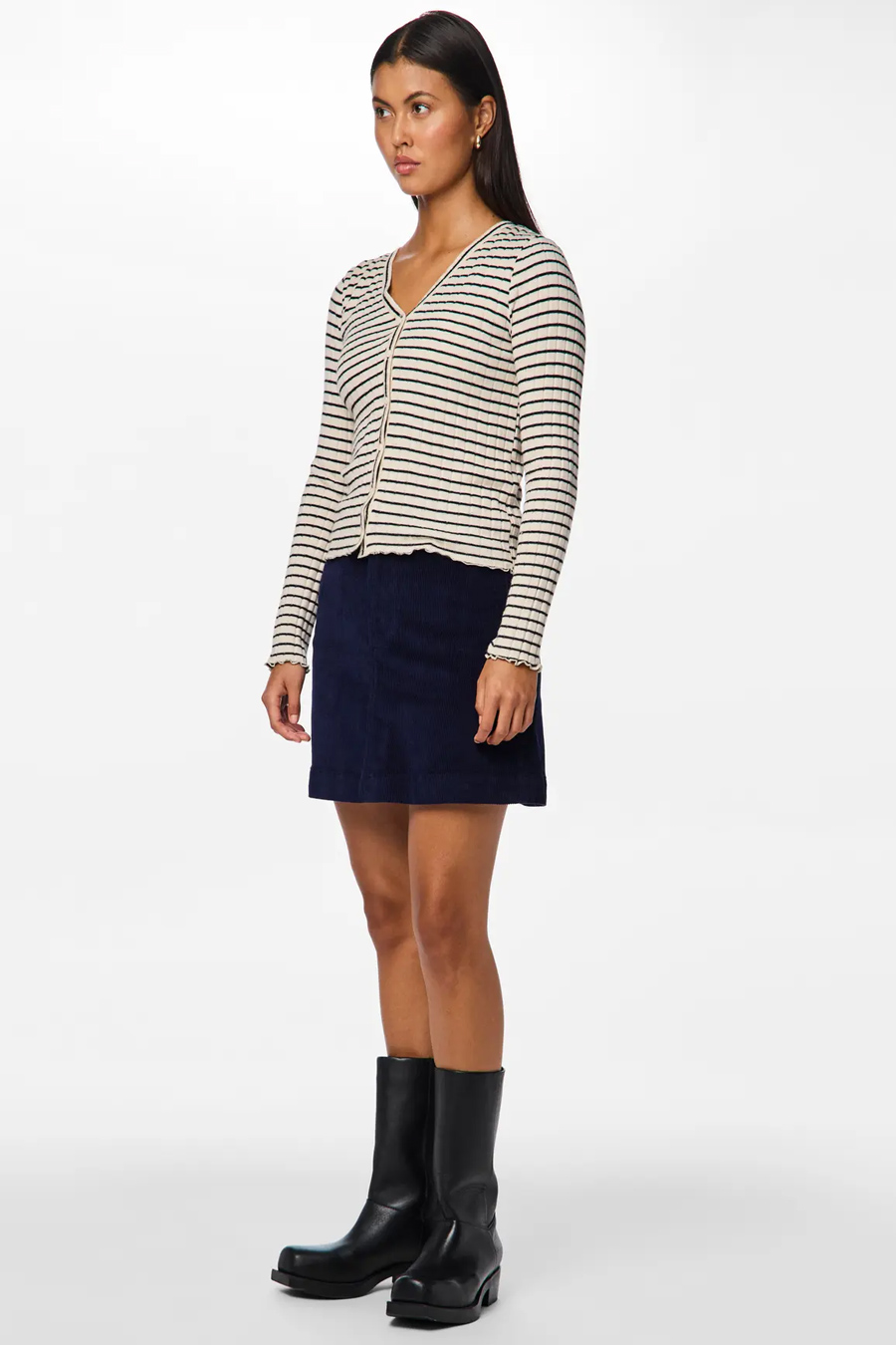 Вязаная кофта PIECES 17154805-Birch-BLACK