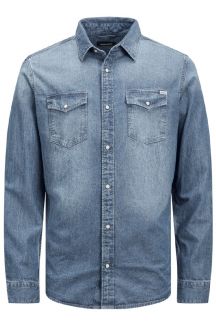 Джинсовая рубашка JACK & JONES 12138115-Medium-Blue