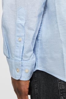 Льняная рубашка JACK & JONES 12269089-Chambray-Blue