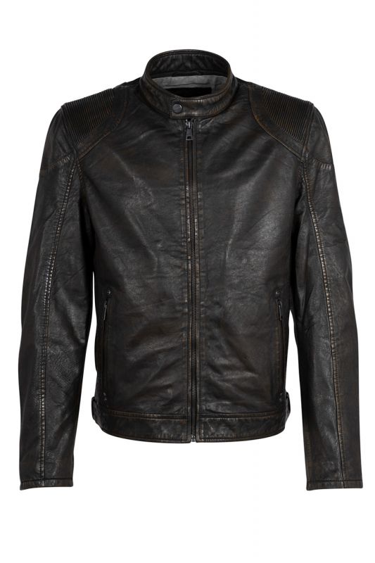 Кожаная куртка MAURITIUS 1201-0669-black-beige