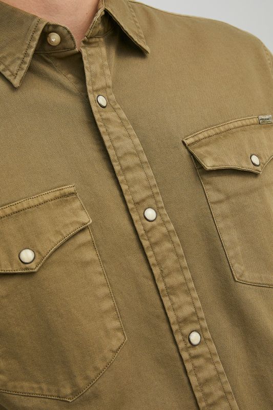 Джинсовая рубашка JACK & JONES 12138115-Forest-Night